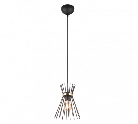 Trio Lighting Κρεμαστό Φωτιστικό ROD LED 1xE27 Μέταλλο Μαύρο/Χρυσό
