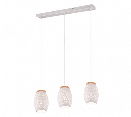 Trio Lighting Κρεμαστό Φωτιστικό BIDAR LED 3xE27 Μέταλλο Λευκό