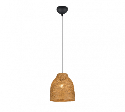 Trio Lighting Κρεμαστό Φωτιστικό 1xE27 JOELINE Μαύρο Ματ-Καφέ Paper 25cm