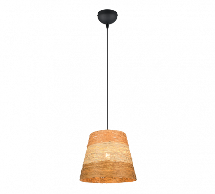 Trio Lighting Κρεμαστό Φωτιστικό 1xE27 JOELINE Μαύρο Ματ-Καφέ Paper 30cm