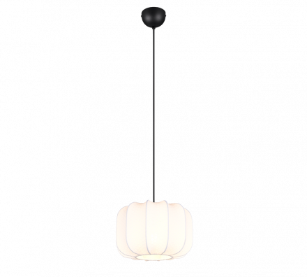 Trio Lighting Κρεμαστό Φωτιστικό 1xE27 MADELINE Μαύρο Ματ Μέταλλο-Λευκό Ύφασμα 25cm