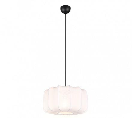 Trio Lighting Κρεμαστό Φωτιστικό 1xE27 MADELINE Μαύρο Ματ Μέταλλο-Λευκό Ύφασμα 40cm