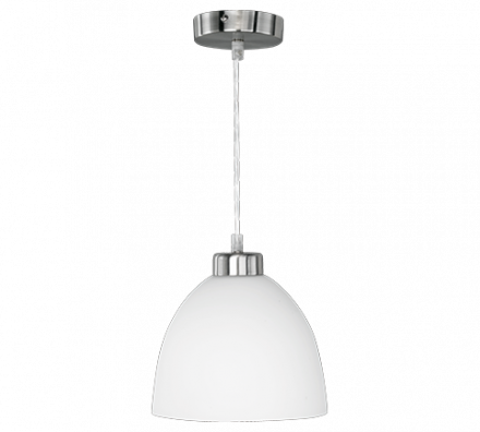 Trio Lighting Κρεμαστό Φωτιστικό 1xE27 DALLAS Nickel Mat-Λευκό Μέταλλο-Γυαλί
