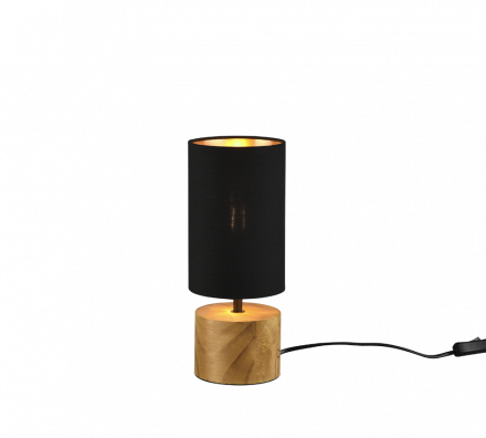 Trio Lighting Στρογγυλό Πορτατίφ LED 1xE14 WOODY Ξύλο Μαύρο