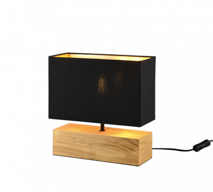 Trio Lighting Πορτατίφ LED 1xE27 WOODY Μαύρο-Χρυσό Ξύλο