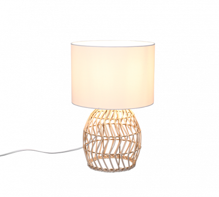 Trio Lighting Πορτατίφ LED 1xE27 RIKE Rattan Λευκό
