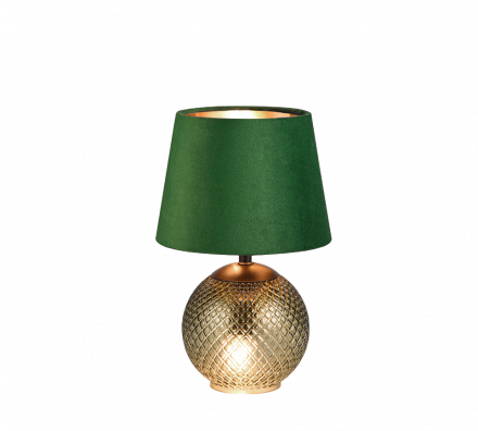 Trio Lighting Πορτατίφ LED JONNA 2xE14 Γυαλί Πράσινο Με Βελούδινο Πράσινο Καπέλο