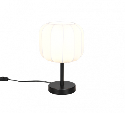 Trio Lighting Επιτραπέζιο Φωτιστικό 1xE27 MADELINE Μαύρο Ματ Μέταλλο-Λευκό Ύφασμα
