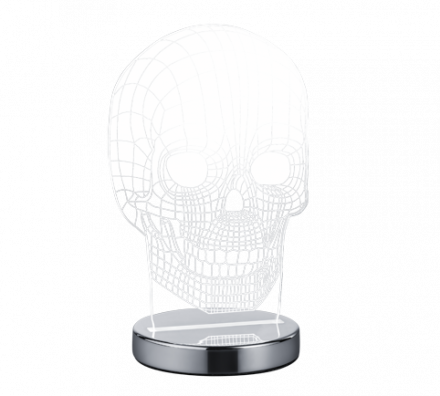 Trio Lighting Διακοσμητικό Φωτιστικό LED 7W CCT SKULL Chrome Μέταλλο-Ακρυλικό