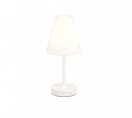 Trio Lighting Επιτραπέζιο Φωτιστικό LED 1.5W 3000K USB KENNY Λευκό Μέταλλο-Υφασμάτινο Αμπαζούρ