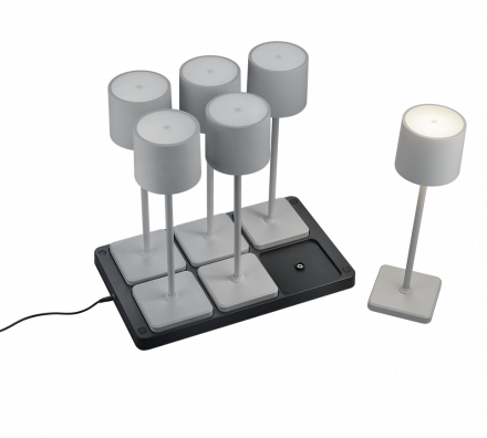 Trio Lighting Επαναφορτιζόμενο Πορτατίφ LED 1.5W CCT FERNANDEZ Γκρι IP54 Dimmable (Σετ 6 τμχ)