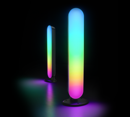 Trio Lighting Επιτραπέζιο Φωτιστικό GAME LED 2x2.5W RGB USB Πλαστικό Μαύρο Dimmable