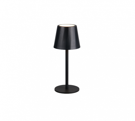 Trio Lighting Επαναφορτιζόμενο Πορτατίφ LED 1.6W DIAZ Μαύρο Ματ Μέταλλο IP44