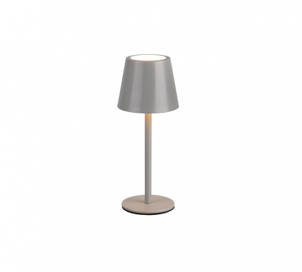 Trio Lighting Επαναφορτιζόμενο Πορτατίφ LED 1.6W DIAZ Γκρι Μέταλλο IP44