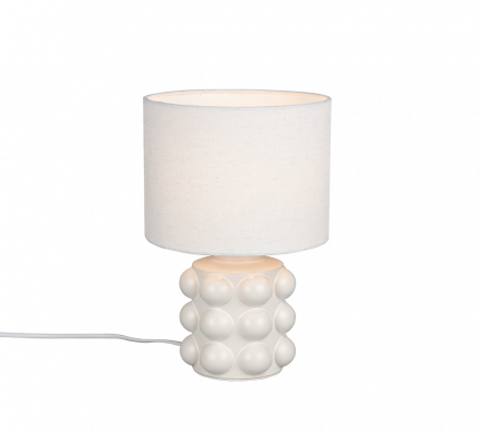 Trio Lighting Επιτραπέζιο Φωτιστικό 1xE14 KATE Λευκό Κεραμικό-Υφασμάτινο Αμπαζούρ