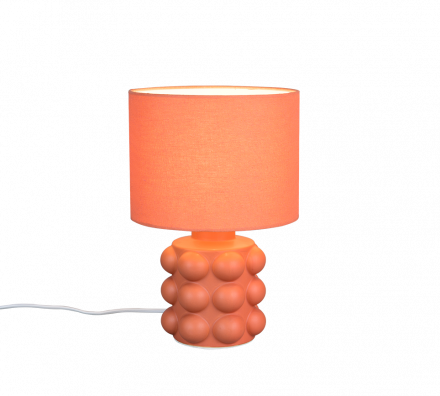 Trio Lighting Επιτραπέζιο Φωτιστικό 1xE14 KATE Βερικοκί Κεραμικό-Υφασμάτινο Αμπαζούρ