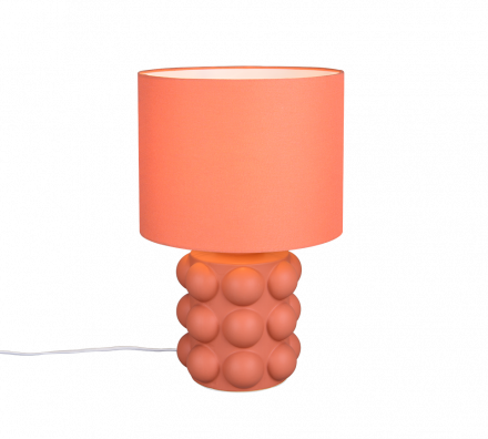 Trio Lighting Επιτραπέζιο Φωτιστικό 1xE27 KATE Βερικοκί Κεραμικό-Υφασμάτινο Αμπαζούρ