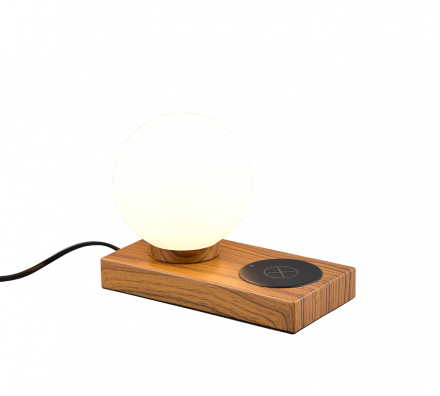 Trio Lighting Επιτραπέζιο Φωτιστικό LED CHLOE 1xE14 Μέταλλο/Γυαλί Απομίμηση Ξύλου