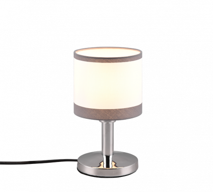 Trio Lighting Πορτατίφ DAVOS LED 1xE14 Μέταλλο/Ύφασμα Chrome/Λευκό