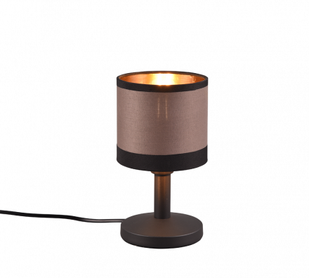 Trio Lighting Πορτατίφ DAVOS LED 1xE14 Μέταλλο/Ύφασμα Μαύρο/Taupe