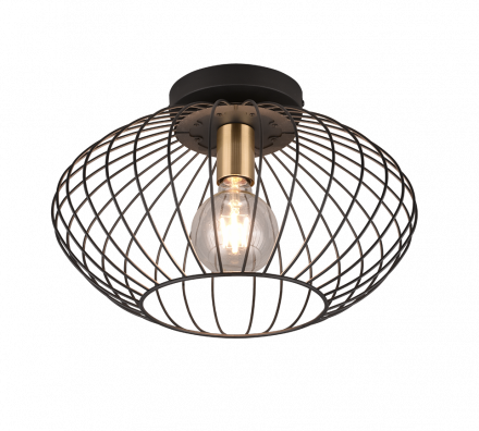 Trio Lighting Φωτιστικό Οροφής GRID LED 1xE27 Μέταλλο Μαύρο