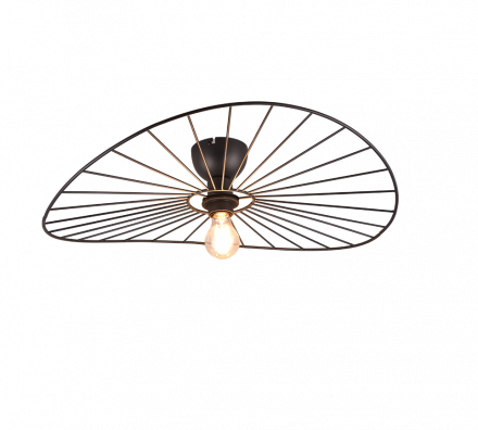 Trio Lighting Φωτιστικό Οροφής CHAPEAU LED 1xE27 Μέταλλο Μαύρο