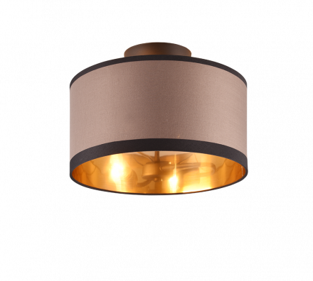 Trio Lighting Πλαφονιέρα DAVOS LED 1xE14 Μέταλλο/Ύφασμα Μαύρο/Taupe
