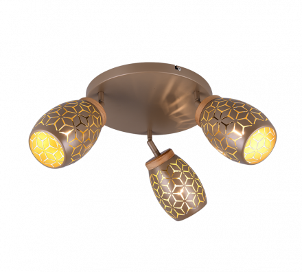 Trio Lighting Τριπλό Spot 3xE14 BIDAR Coffee Μέταλλο