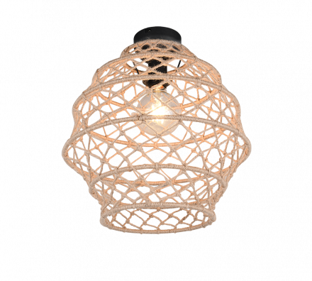 Trio Lighting Πλαφονιέρα 1xE27 HIVE Μαύρο Ματ Μέταλλο - Hanf