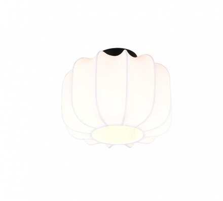 Trio Lighting Πλαφονιέρα 1xE27 MADELINE Μαύρο Ματ Μέταλλο-Λευκό Ύφασμα
