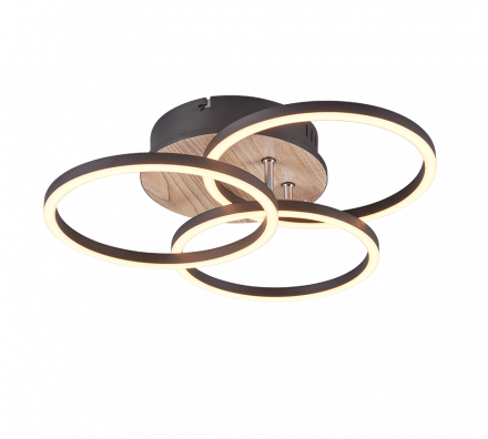 Trio Lighting Φωτιστικό Οροφής CIRCLE LED 27W MDF Απόχρωση Ξύλου