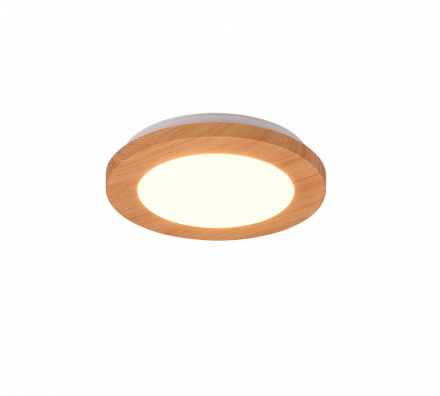 Trio Lighting Φωτιστικό Οροφής CAMILLUS LED 9W 3000K Πλαστικό Απομίμηση Ξύλου