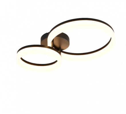 Trio Lighting Πλαφονιέρα LED 22W 3000K SCOPE Μαύρο Ματ Μέταλλο
