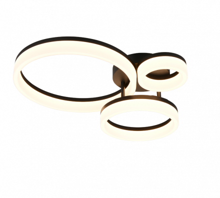 Trio Lighting Πλαφονιέρα LED 32W 3000K SCOPE Μαύρο Ματ Μέταλλο