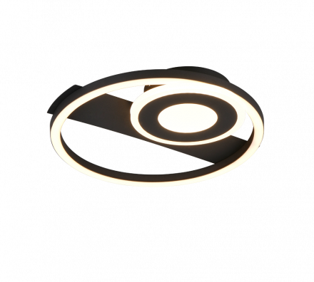 Trio Lighting Πλαφονιέρα LED 22W 3000K HORUS Μαύρο Ματ Μέταλλο