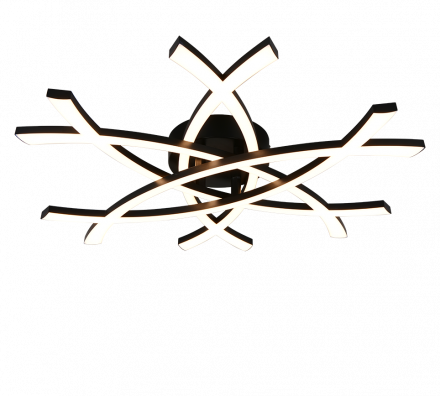 Trio Lighting Πλαφονιέρα LED 33W 3000K POLLOCK Μαύρο Ματ Μέταλλο
