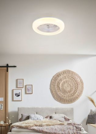 Trio Lighting Ανεμιστήρας Οροφής με Φως LED 15W CCT MORA Λευκό Ματ Πλαστικό