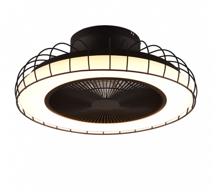 Trio Lighting Φωτιστικό Οροφής Με Ανεμιστήρα SANDFJORD LED 30W Μεταλλικό Μαύρο Ματ