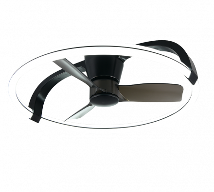 Trio Lighting Ανεμιστήρας Οροφής με Φως LED 37W CCT STOCKHOLM Μαύρο Ματ Πλαστικό