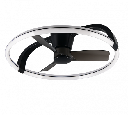 Trio Lighting Ανεμιστήρας Οροφής με Φως LED 37W CCT STOCKHOLM Μαύρο Ματ Πλαστικό