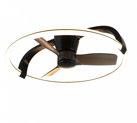 Trio Lighting Ανεμιστήρας Οροφής με Φως LED 37W CCT STOCKHOLM Μαύρο Ματ Πλαστικό