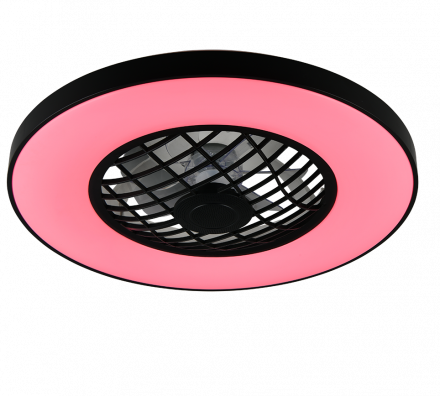 Trio Lighting Ανεμιστήρας Οροφής με Φως LED 45W RGBW LINKöPING Μαύρο Πλαστικό