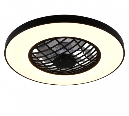 Trio Lighting Ανεμιστήρας Οροφής με Φως LED 45W RGBW LINKöPING Μαύρο Πλαστικό