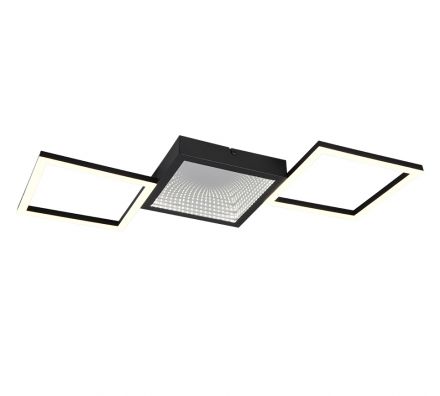 Trio Lighting Πλαφονιέρα LED 24W 3000K GELO Μαύρο Ματ Μέταλλο