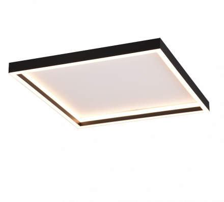Trio Lighting Τετράγωνο Φωτιστικό Οροφής ROTONDA LED 20W Μέταλλο Μαύρο Ματ