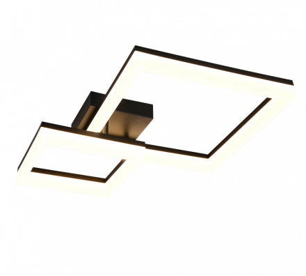 Trio Lighting Πλαφονιέρα LED 22W 3000K CAMINO Μαύρο Ματ Πλαστικό
