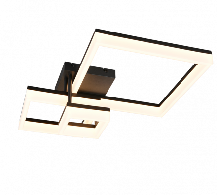 Trio Lighting Πλαφονιέρα LED 32W 3000K CAMINO Μαύρο Ματ Πλαστικό
