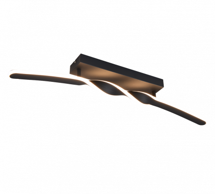 Trio Lighting Πλαφονιέρα LED 18W 4000K GINKO Μαύρο Ματ Μέταλλο