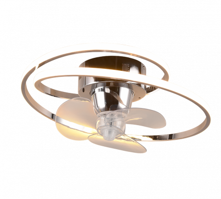 Trio Lighting Φωτιστικό Οροφής Με Ανεμιστήρα LED 38W UMEA Chrome Μέταλλο