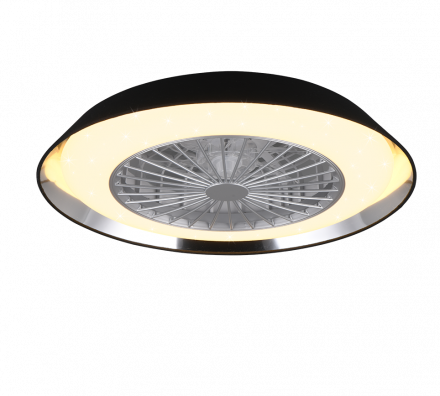 Trio Lighting Φωτιστικό Οροφής Με Ανεμιστήρα LED 30W VARBERG Μαύρο Πλαστικό
